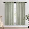 MIULEE Chocolate Brown Linen Curtains 90 Inch Long for Bedroom Living Room, Soft Thick Linen Textured Window Drapes Semi Sheer Light Filtering Back Tab Rod Pocket Burlap Look Decor, 2 Panels(Sage)
