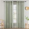 MIULEE Chocolate Brown Linen Curtains 90 Inch Long for Bedroom Living Room, Soft Thick Linen Textured Window Drapes Semi Sheer Light Filtering Back Tab Rod Pocket Burlap Look Decor, 2 Panels(Sage)