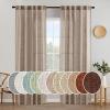 MIULEE Chocolate Brown Linen Curtains 90 Inch Long for Bedroom Living Room, Soft Thick Linen Textured Window Drapes Semi Sheer Light Filtering Back Tab Rod Pocket Burlap Look Decor, 2 Panels(Taupe)