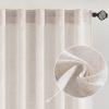 MIULEE Chocolate Brown Linen Curtains 90 Inch Long for Bedroom Living Room, Soft Thick Linen Textured Window Drapes Semi Sheer Light Filtering Back Tab Rod Pocket Burlap Look Decor, 2 Panels(Bleached Linen)