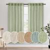 MIULEE Chocolate Brown Linen Curtains 90 Inch Long for Bedroom Living Room, Soft Thick Linen Textured Window Drapes Semi Sheer Light Filtering Back Tab Rod Pocket Burlap Look Decor, 2 Panels(Sage Green)