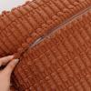 MIULEE Fall Rust Corduroy Decorative Spring Throw Pillow Covers Pack of 2 Pom-pom Soft Boho Striped Pillow Covers Modern Farmhouse Home Decor for Sofa Living Room Couch Bed 12×20 Inch(Rust)