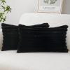 MIULEE Faux Fur Decorative Throw Pillow Covers 18×18 Inch Set of 2, Coastal Modern Art Spring Home Decor Soft Plush Couch Pillows Cozy Fluffy Cushion Covers for Sofa Bed Grey Blue(Black)