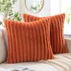 MIULEE Faux Fur Decorative Throw Pillow Covers 18×18 Inch Set of 2, Coastal Modern Art Spring Home Decor Soft Plush Couch Pillows Cozy Fluffy Cushion Covers for Sofa Bed Grey Blue(Burnt Orange)