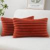 MIULEE Faux Fur Decorative Throw Pillow Covers 18×18 Inch Set of 2, Coastal Modern Art Spring Home Decor Soft Plush Couch Pillows Cozy Fluffy Cushion Covers for Sofa Bed Grey Blue(Rust)
