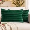 MIULEE Faux Fur Decorative Throw Pillow Covers 18×18 Inch Set of 2, Coastal Modern Art Spring Home Decor Soft Plush Couch Pillows Cozy Fluffy Cushion Covers for Sofa Bed Grey Blue(Dark Green)