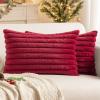 MIULEE Faux Fur Decorative Throw Pillow Covers 18×18 Inch Set of 2, Coastal Modern Art Spring Home Decor Soft Plush Couch Pillows Cozy Fluffy Cushion Covers for Sofa Bed Grey Blue(Burgundy)