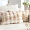 MIULEE Faux Fur Pillow Covers Thick Soft Plush Christmas Throw Pillows Luxury Spring Home Decor for Winter Holiday Couch Bedroom Living Room Sofa,18×18 Inch Pack of 2 White(White-beige)