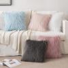 MIULEE Pack of 2 Decorative Faux Fur Throw Pillow Covers New Luxury Series Style Fluffy Pillow Case Cushion Cover for Sofa Bedroom Car 18 x 18 Grey