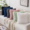 MIULEE Pack of 2 Decorative Faux Fur Throw Pillow Covers New Luxury Series Style Fluffy Pillow Case Cushion Cover for Sofa Bedroom Car White 18 x 18 Inch