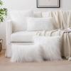 MIULEE Pack of 2 Decorative Faux Fur Throw Pillow Covers New Luxury Series Style Fluffy Pillow Case Cushion Cover for Sofa Bedroom Car White 18 x 18 Inch