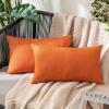 MIULEE Pack of 2 Decorative Outdoor Solid Waterproof Throw Pillow Covers Faux Linen Garden Farmhouse Cushion Cases for Summer Patio Tent Balcony Couch Sofa 16×16 Inch Navy(Orange)