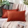 MIULEE Pack of 2 Decorative Outdoor Solid Waterproof Throw Pillow Covers Faux Linen Garden Farmhouse Cushion Cases for Summer Patio Tent Balcony Couch Sofa 16×16 Inch Navy(Burnt Orange)