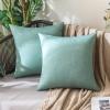 MIULEE Pack of 2 Decorative Outdoor Solid Waterproof Throw Pillow Covers Faux Linen Garden Farmhouse Cushion Cases for Summer Patio Tent Balcony Couch Sofa 16×16 Inch Navy(Teal)