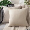 MIULEE Pack of 2 Decorative Outdoor Solid Waterproof Throw Pillow Covers Faux Linen Garden Farmhouse Cushion Cases for Summer Patio Tent Balcony Couch Sofa 16×16 Inch Navy(Beige)