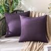 MIULEE Pack of 2 Decorative Outdoor Solid Waterproof Throw Pillow Covers Faux Linen Garden Farmhouse Cushion Cases for Summer Patio Tent Balcony Couch Sofa 16×16 Inch Navy(Purple)