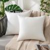 MIULEE Pack of 2 Decorative Outdoor Solid Waterproof Throw Pillow Covers Faux Linen Garden Farmhouse Cushion Cases for Summer Patio Tent Balcony Couch Sofa 16×16 Inch Navy(White)
