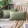 MIULEE Pack of 2 Decorative Outdoor Solid Waterproof Throw Pillow Covers Faux Linen Garden Farmhouse Cushion Cases for Summer Patio Tent Balcony Couch Sofa 16×16 Inch Navy(Gray Green)