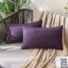 MIULEE Pack of 2 Decorative Outdoor Solid Waterproof Throw Pillow Covers Faux Linen Garden Farmhouse Cushion Cases for Summer Patio Tent Balcony Couch Sofa 16×16 Inch Navy(Purple)