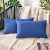 MIULEE Pack of 2 Decorative Outdoor Solid Waterproof Throw Pillow Covers Faux Linen Garden Farmhouse Cushion Cases for Summer Patio Tent Balcony Couch Sofa 16×16 Inch Navy(Royal Blue)