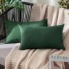 MIULEE Pack of 2 Decorative Outdoor Solid Waterproof Throw Pillow Covers Faux Linen Garden Farmhouse Cushion Cases for Summer Patio Tent Balcony Couch Sofa 16×16 Inch Navy(Emerald Green)