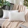 MIULEE Pack of 2 Decorative Outdoor Solid Waterproof Throw Pillow Covers Faux Linen Garden Farmhouse Cushion Cases for Summer Patio Tent Balcony Couch Sofa 16×16 Inch Navy(White)