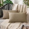 MIULEE Pack of 2 Decorative Outdoor Solid Waterproof Throw Pillow Covers Faux Linen Garden Farmhouse Cushion Cases for Summer Patio Tent Balcony Couch Sofa 16×16 Inch Navy(Taupe Grey)