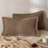 MIULEE Pack of 2 Decorative Throw Pillow Covers Modern Farmhouse Outdoor Summer Pillow Covers Neutral Linen Burlap Pillowcases Cushions for Couch Bed Living Room Sofa, Light Blue 18 x 18 inches(Coffee)