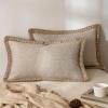 MIULEE Pack of 2 Decorative Throw Pillow Covers Modern Farmhouse Outdoor Summer Pillow Covers Neutral Linen Burlap Pillowcases Cushions for Couch Bed Living Room Sofa, Light Blue 18 x 18 inches(Champagne)