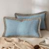 MIULEE Pack of 2 Decorative Throw Pillow Covers Modern Farmhouse Outdoor Summer Pillow Covers Neutral Linen Burlap Pillowcases Cushions for Couch Bed Living Room Sofa, Light Blue 18 x 18 inches(Light Blue)