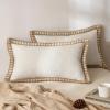 MIULEE Pack of 2 Decorative Throw Pillow Covers Modern Farmhouse Outdoor Summer Pillow Covers Neutral Linen Burlap Pillowcases Cushions for Couch Bed Living Room Sofa, Light Blue 18 x 18 inches(Natural White)
