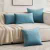 MIULEE Pack of 2 Light Green Velvet Throw Pillow Covers 18×18 Inch Soft Solid Decorative Square Set Cushion Cases for Spring Couch Sofa Bedroom