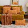 MIULEE Pack of 2 Pillow Covers 18×18 Inch Orange Super Soft Corduroy Decorative Throw Pillows Couch Home Decor for Cushion Sofa Bedroom Living Room