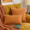 MIULEE Pack of 2 Pillow Covers 18×18 Inch Orange Super Soft Corduroy Decorative Throw Pillows Couch Home Decor for Cushion Sofa Bedroom Living Room