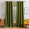 MIULEE Room Darkening Curtains Thermal Insulated Black Out Drapes Solid Window Treatment Grommet Light Blocking Blackout Curtain for Living Room Bedroom 2 Panels Set 52 x 54 inch Length Olive Green(Olive Green)