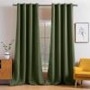 MIULEE Room Darkening Curtains Thermal Insulated Black Out Drapes Solid Window Treatment Grommet Light Blocking Blackout Curtain for Living Room Bedroom 2 Panels Set 52 x 54 inch Length Olive Green(Olive)