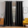 MIULEE Room Darkening Curtains Thermal Insulated Black Out Drapes Solid Window Treatment Grommet Light Blocking Blackout Curtain for Living Room Bedroom 2 Panels Set 52 x 54 inch Length Olive Green(Black)