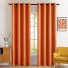 MIULEE Room Darkening Curtains Thermal Insulated Black Out Drapes Solid Window Treatment Grommet Light Blocking Blackout Curtain for Living Room Bedroom 2 Panels Set 52 x 54 inch Length Olive Green(Orange)
