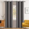 MIULEE Room Darkening Curtains Thermal Insulated Black Out Drapes Solid Window Treatment Grommet Light Blocking Blackout Curtain for Living Room Bedroom 2 Panels Set 52 x 54 inch Length Olive Green(Grey)