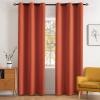 MIULEE Room Darkening Curtains Thermal Insulated Black Out Drapes Solid Window Treatment Grommet Light Blocking Blackout Curtain for Living Room Bedroom 2 Panels Set 52 x 54 inch Length Olive Green(Burnt Orange)