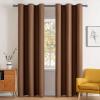 MIULEE Room Darkening Curtains Thermal Insulated Black Out Drapes Solid Window Treatment Grommet Light Blocking Blackout Curtain for Living Room Bedroom 2 Panels Set 52 x 54 inch Length Olive Green(Cappuccino Brown)