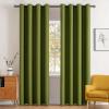 MIULEE Room Darkening Curtains Thermal Insulated Black Out Drapes Solid Window Treatment Grommet Light Blocking Blackout Curtain for Living Room Bedroom 2 Panels Set 52 x 54 inch Length Olive Green(Olive Green)