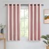 MIULEE Room Darkening Curtains Thermal Insulated Black Out Drapes Solid Window Treatment Grommet Light Blocking Blackout Curtain for Living Room Bedroom 2 Panels Set 52 x 54 inch Length Olive Green(Baby Pink)