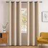 MIULEE Room Darkening Curtains Thermal Insulated Black Out Drapes Solid Window Treatment Grommet Light Blocking Blackout Curtain for Living Room Bedroom 2 Panels Set 52 x 54 inch Length Olive Green(Beige)