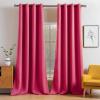 MIULEE Room Darkening Curtains Thermal Insulated Black Out Drapes Solid Window Treatment Grommet Light Blocking Blackout Curtain for Living Room Bedroom 2 Panels Set 52 x 54 inch Length Olive Green(Hot Pink)
