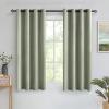 MIULEE Room Darkening Curtains Thermal Insulated Black Out Drapes Solid Window Treatment Grommet Light Blocking Blackout Curtain for Living Room Bedroom 2 Panels Set 52 x 54 inch Length Olive Green(Sage Green)