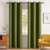 MIULEE Room Darkening Curtains Thermal Insulated Black Out Drapes Solid Window Treatment Grommet Light Blocking Blackout Curtain for Living Room Bedroom 2 Panels Set 52 x 54 inch Length Olive Green(Olive Green)