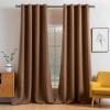 MIULEE Room Darkening Curtains Thermal Insulated Black Out Drapes Solid Window Treatment Grommet Light Blocking Blackout Curtain for Living Room Bedroom 2 Panels Set 52 x 54 inch Length Olive Green(Cappuccino Brown)