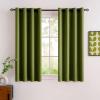 MIULEE Room Darkening Curtains Thermal Insulated Black Out Drapes Solid Window Treatment Grommet Light Blocking Blackout Curtain for Living Room Bedroom 2 Panels Set 52 x 54 inch Length Olive Green(Olive Green)