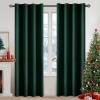MIULEE Room Darkening Curtains Thermal Insulated Black Out Drapes Solid Window Treatment Grommet Light Blocking Blackout Curtain for Living Room Bedroom 2 Panels Set 52 x 54 inch Length Olive Green(Hunter Green)